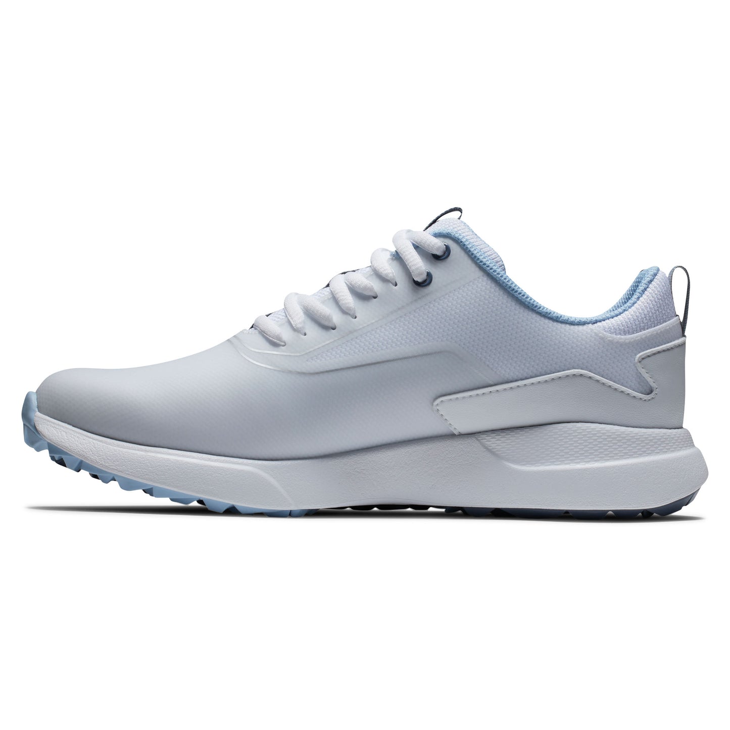 FootJoy Ladies Wide Fit Waterproof Performa Spikeless Golf Shoes in White & Blue