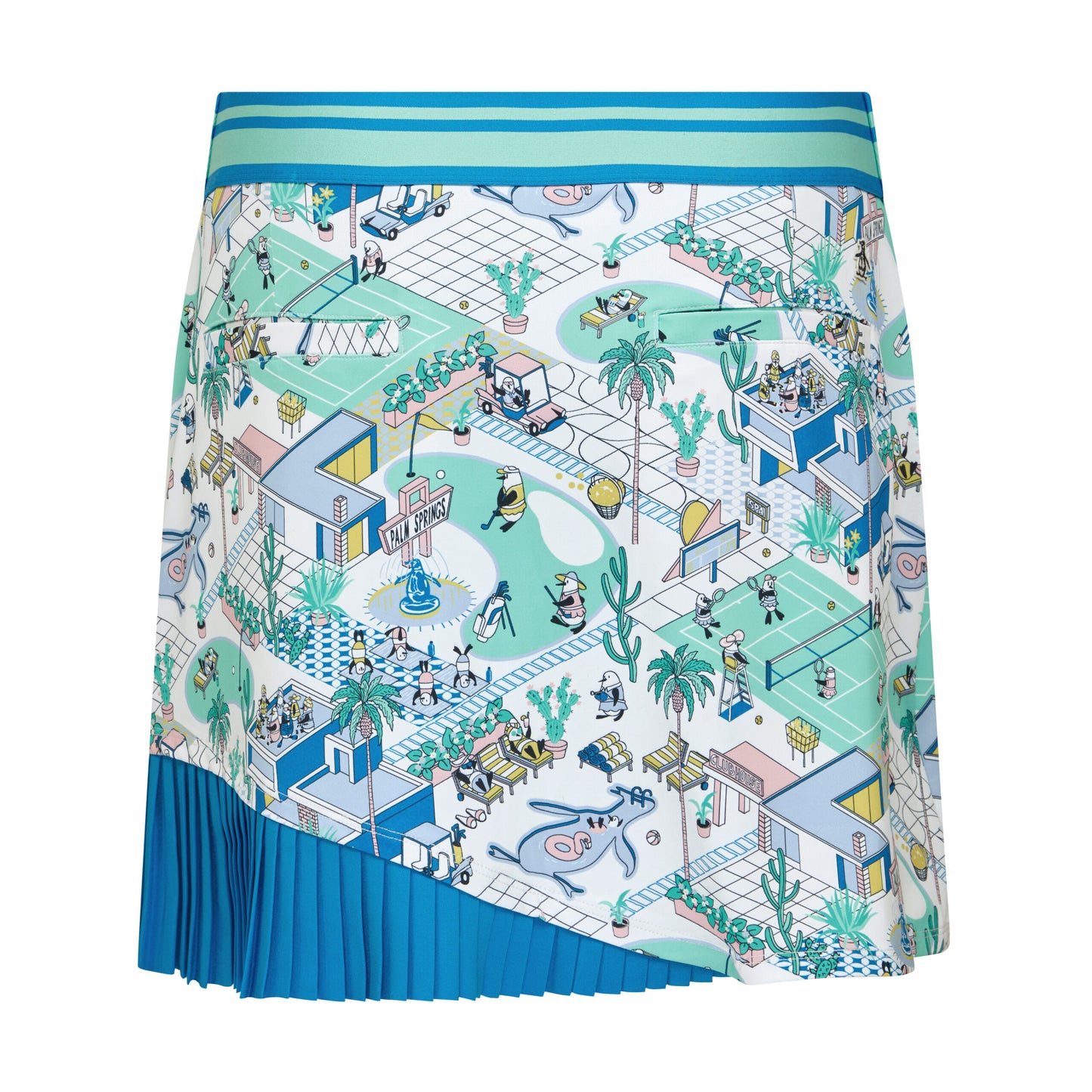 Original Penguin Ladies Palm Springs Print Skort with Pleated Hem - Last One Large Only Left