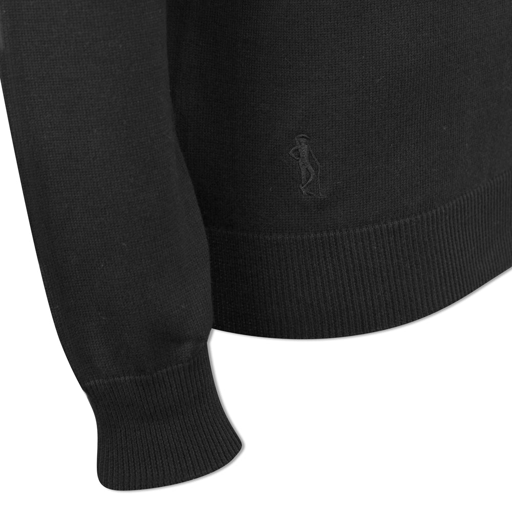 Glenmuir Ladies 100% Cotton Half-Zip Sweater in Black