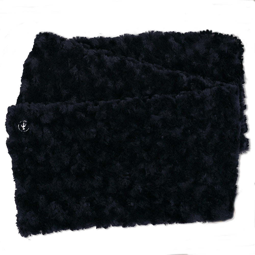 Green Lamb Fun Faux-Fur Scarf in Navy