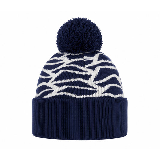 Swing Out Sister Pattern Bobble Hat in Navy