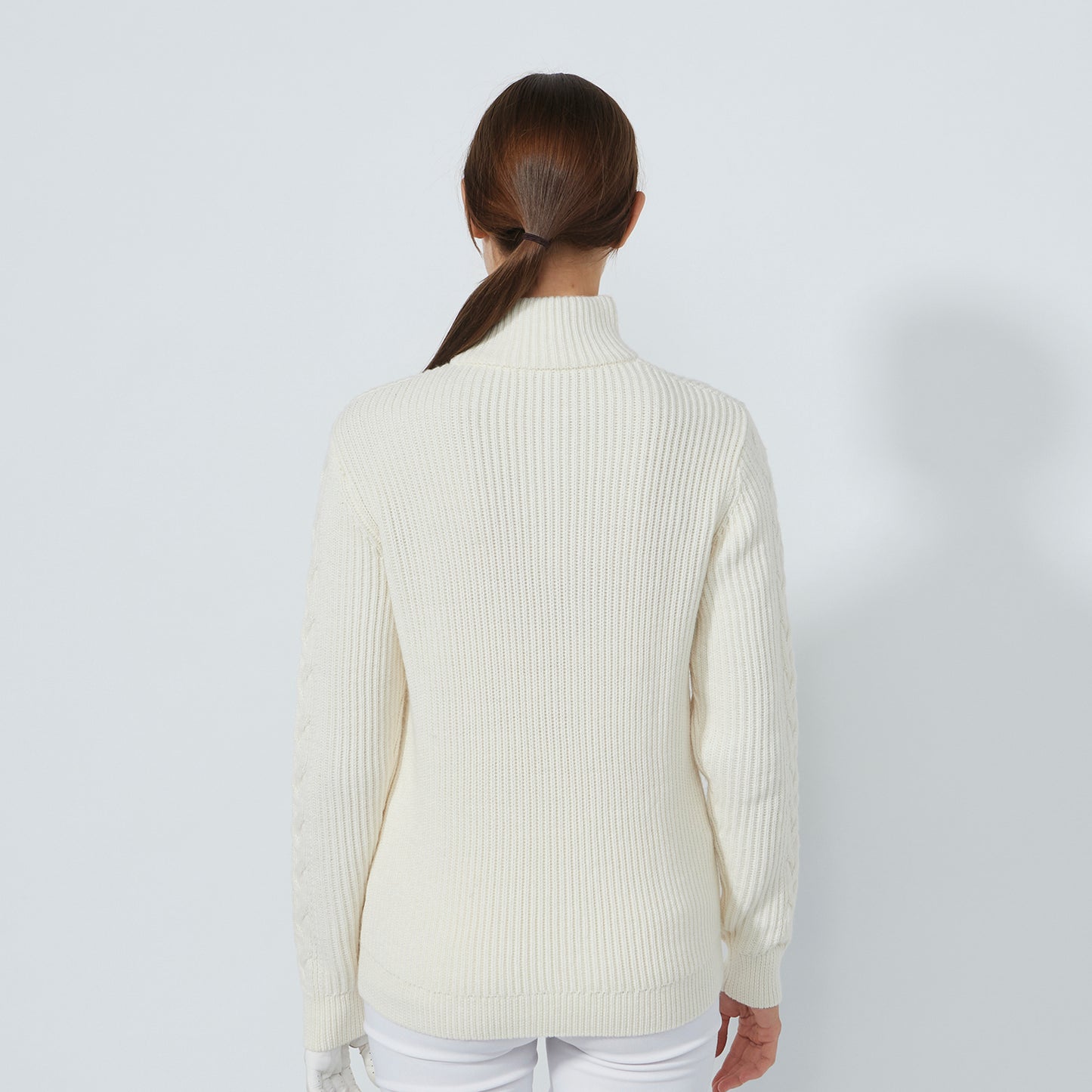 Daily Sports Ladies Half Zip Cable Knit Sweater