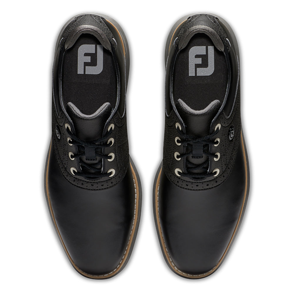 FootJoy Ladies Traditions Wide Fit Waterproof Golf Shoe with SoftSpikes in Black