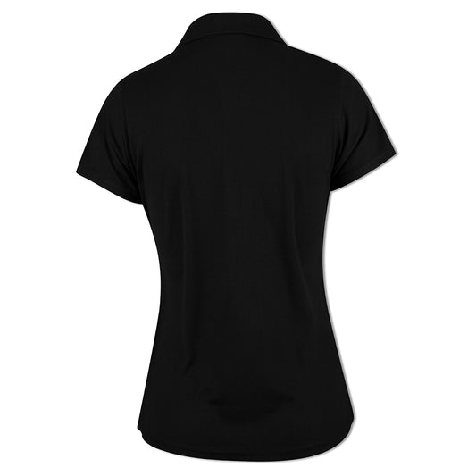 Glenmuir Ladies Black Short Sleeve Pique Polo - Classic Golf Style with Stretch Comfort