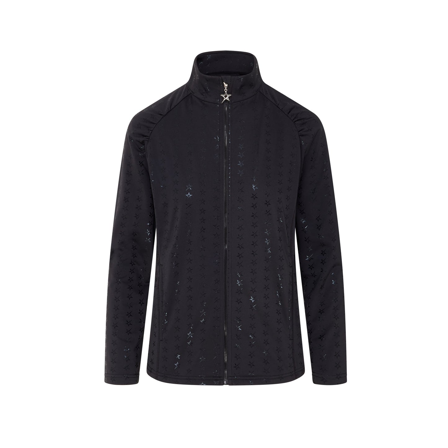 Swing Out Sister Ladies Brushed-Backed Full-Zip Mid Layer with Star Print in Black