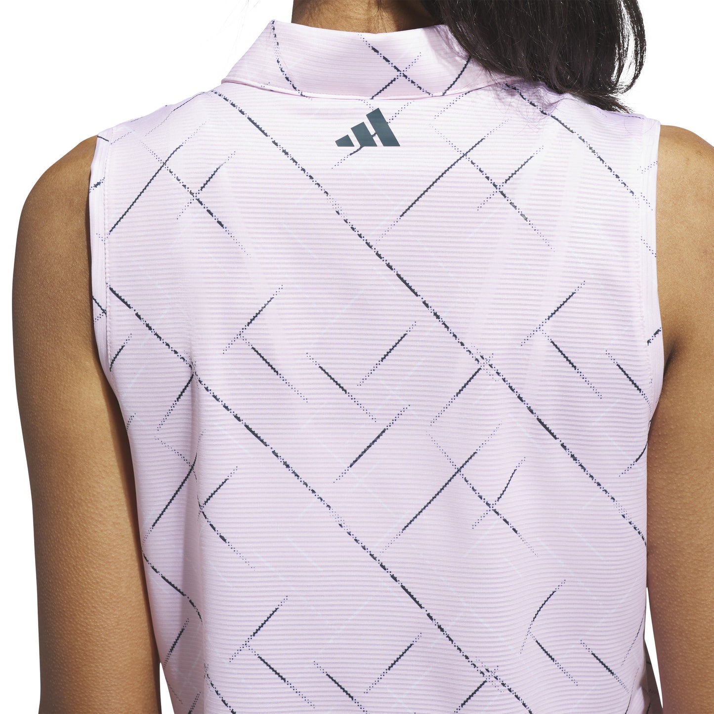 adidas Golf Ladies Linear Print Sleeveless Polo - Last One Large Only Left