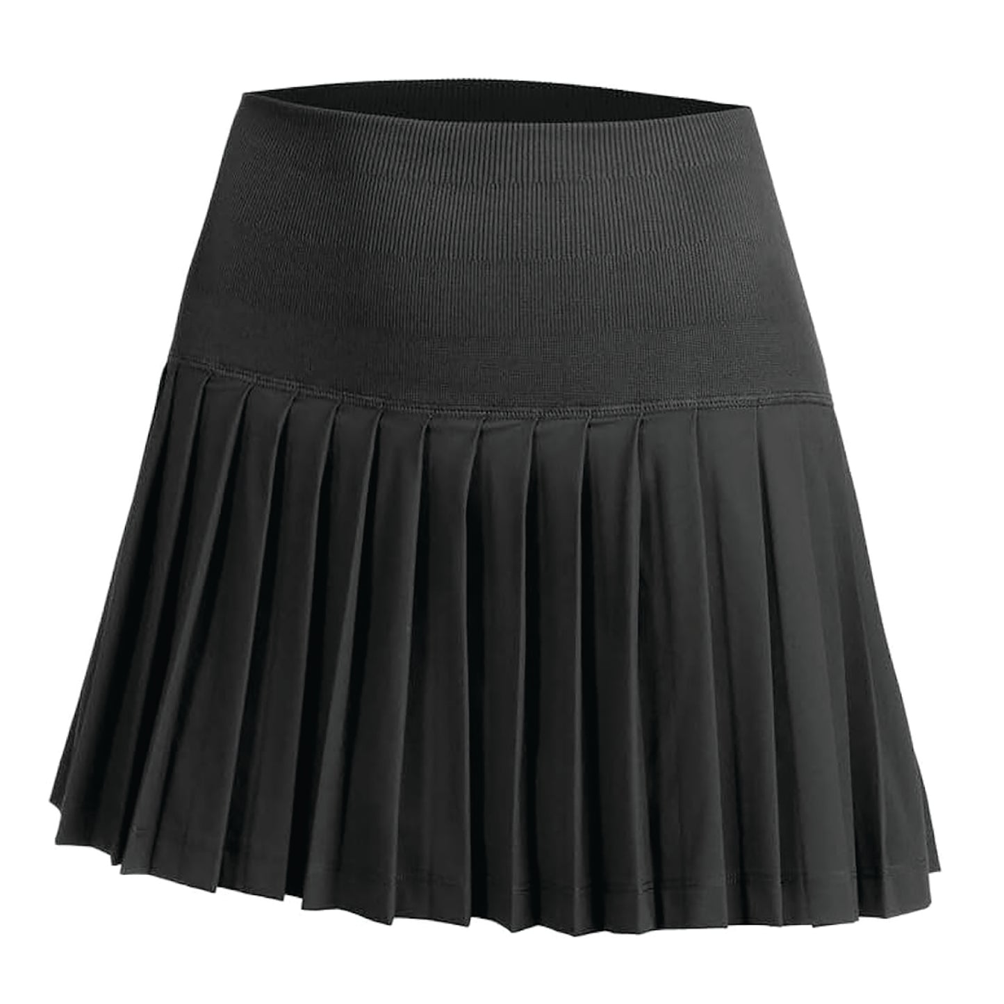 Swing Out Sister Ladies Black Pleated Skort with Deep Pull-On Waistband