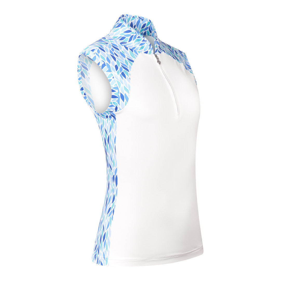 Pure Ladies Willow Print Sleeveless Golf Polo Shirt - Last One XXL Only Left