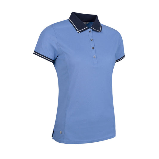 Glenmuir Ladies Short Sleeve Polo with Silver Lurex Tipping - Medium Only Left