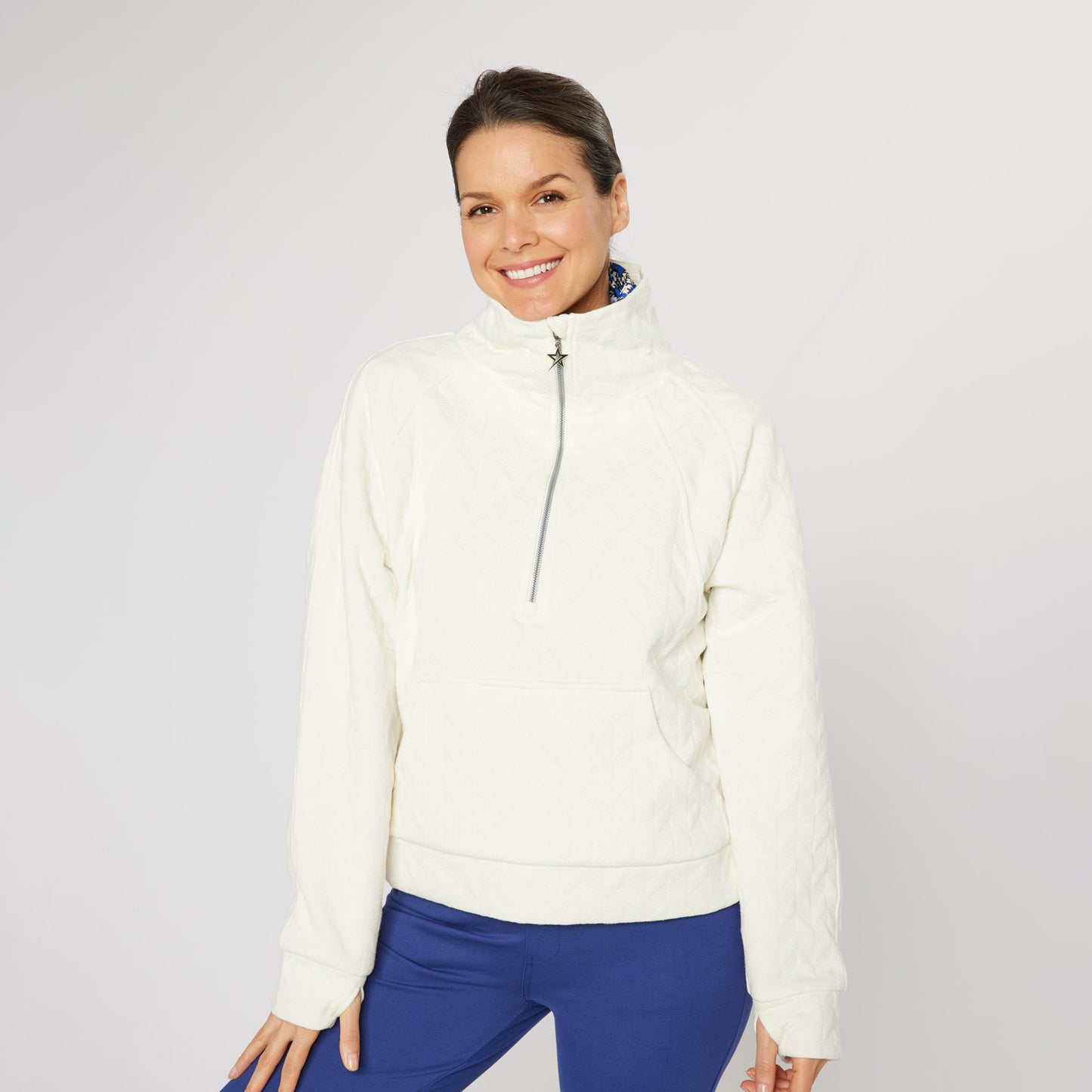Swing Out Sister Ladies Quilted 1/4 Sweater with Soft-Stretch Lining