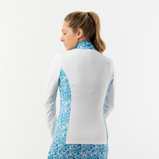 Pure Ladies Full-Zip Peacock Swirl Mid-Layer Golf Jacket