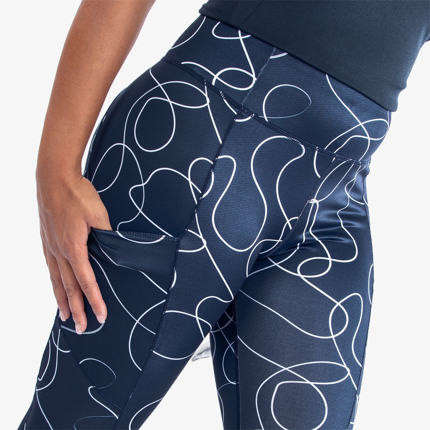 Galvin Green Ladies VENTIL8 Plus 7/8 Leggings with Swirling Ribbon Print