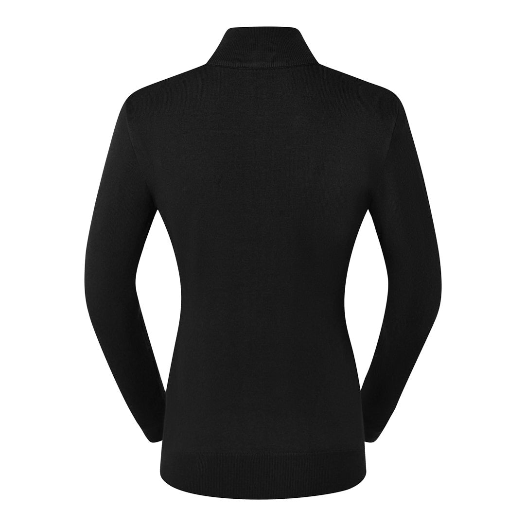 Pure Ladies Full Zip Lined Sweater in Black - Last One XL Only Left