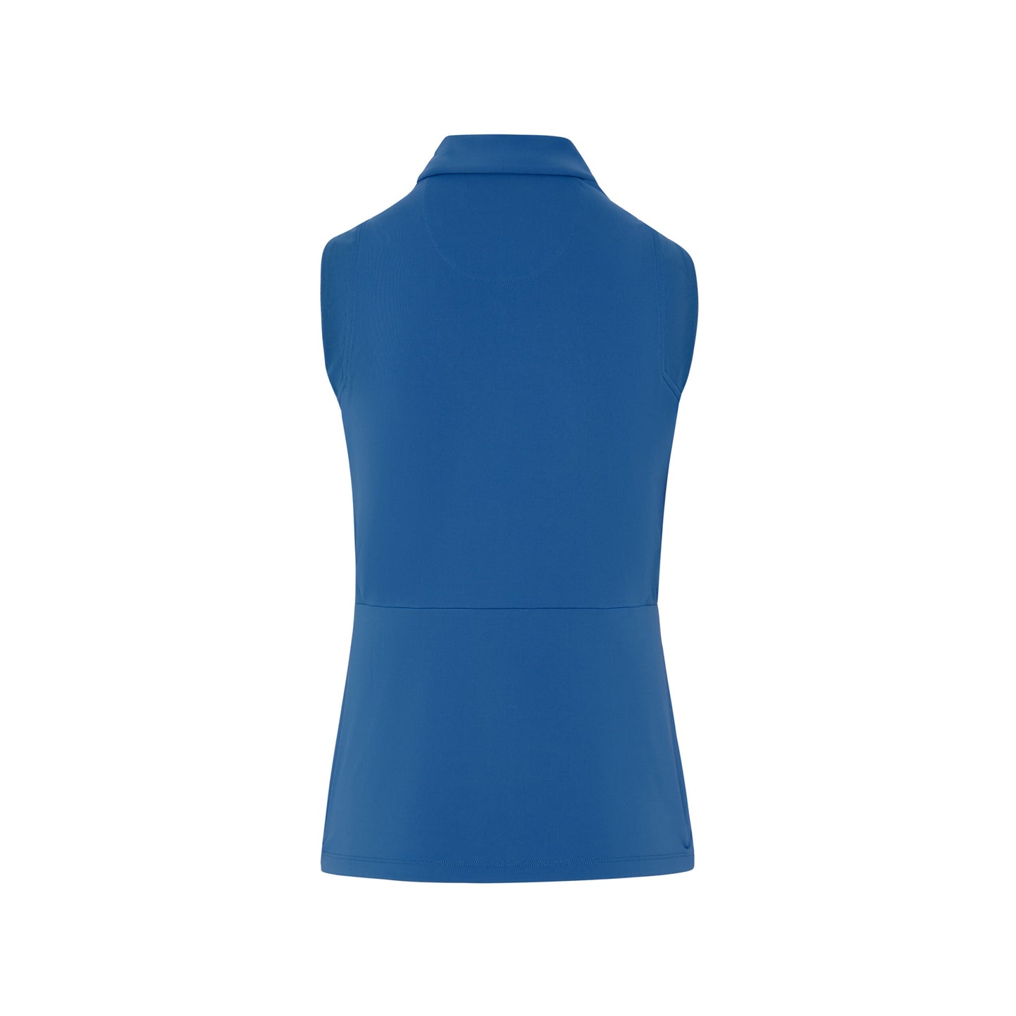 Original Penguin Women's Sleeveless Zip-Neck Polo with Mesh Panels in Nebulas Blue