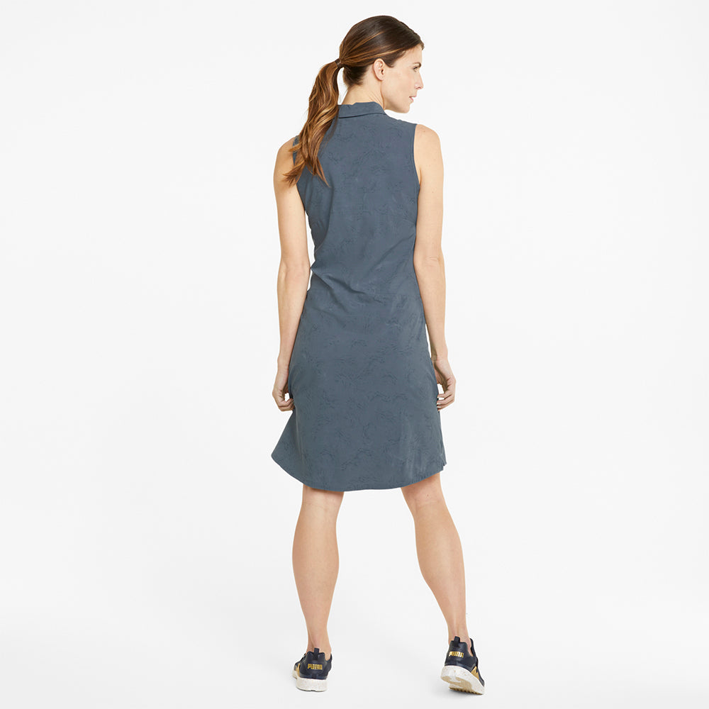 Puma Ladies Bouquet Sleeveless Golf Dress in Evening Sky & Navy Blazer