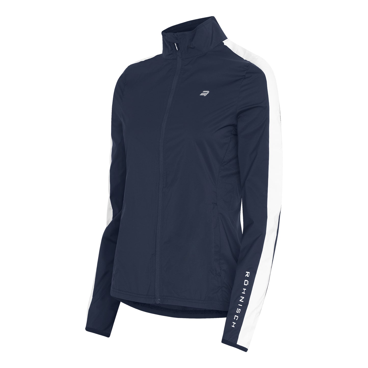 Rohnisch Ladies Navy Packable Golf Jacket for Stretch Performance with Standout Style