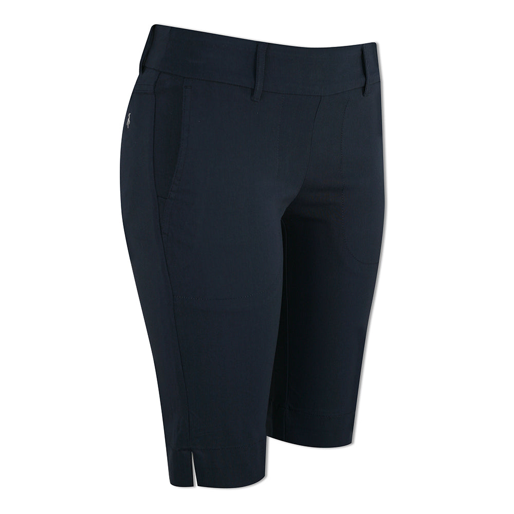 Green Lamb Ladies Stretch Pull-On Shorts in Navy Blue