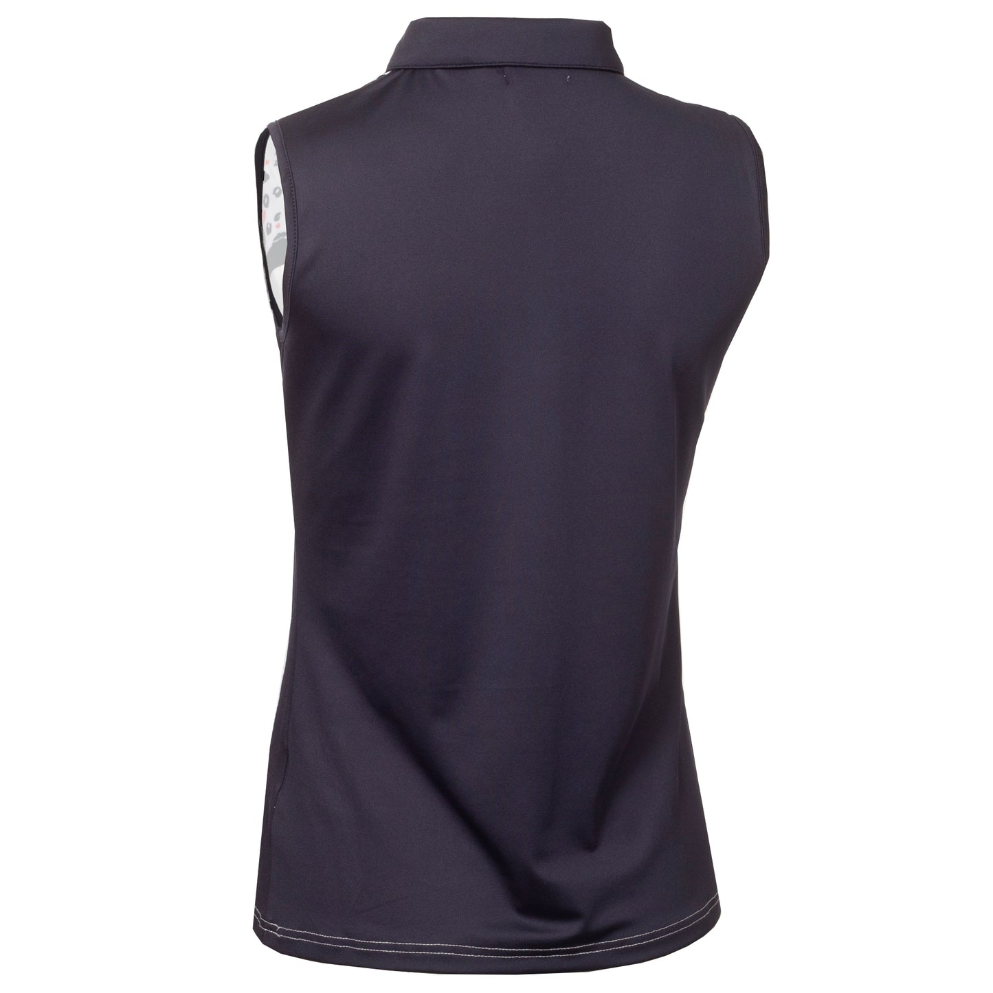 Green Lamb Sleeveless Polo Shirt with Petal Print Yoke