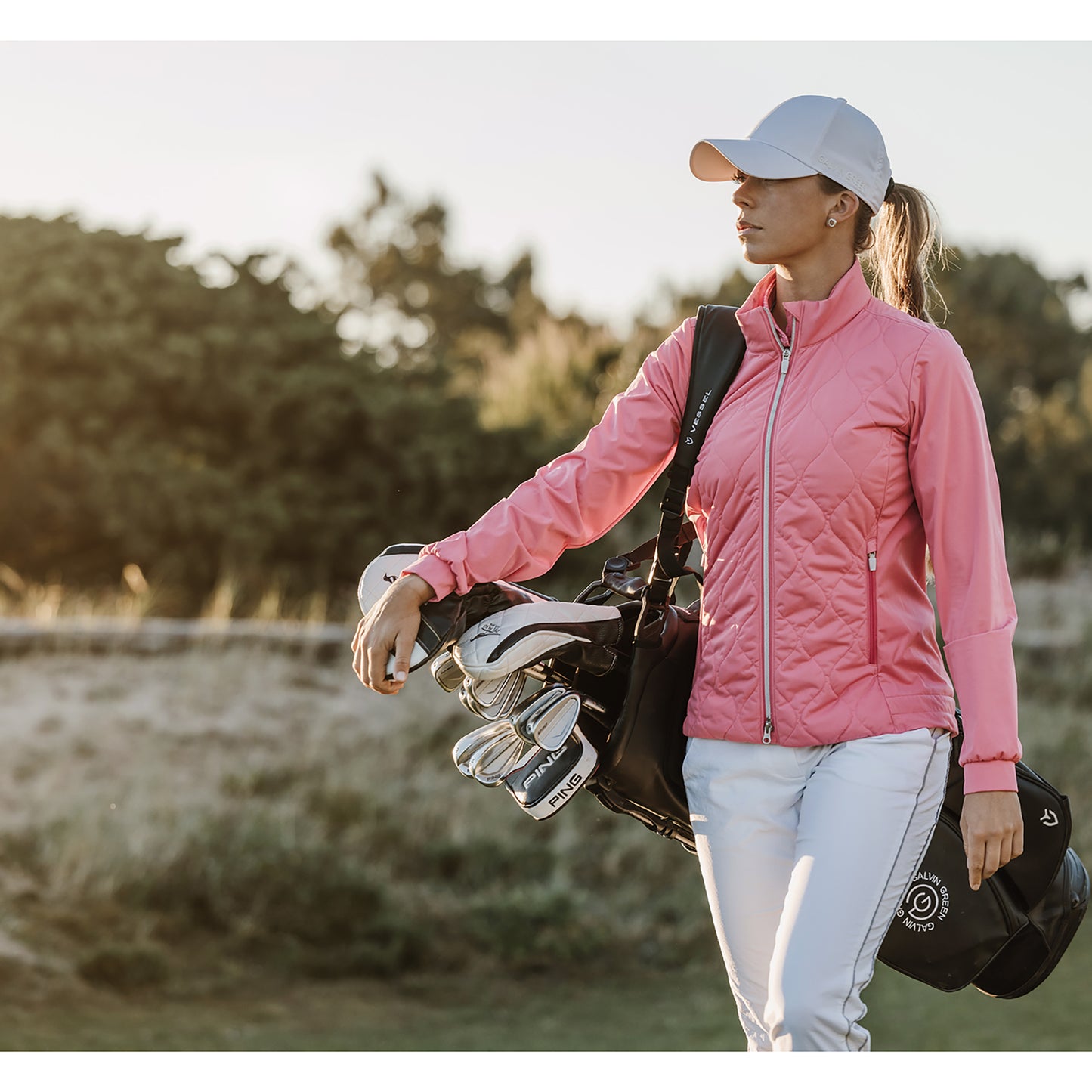 Galvin Green Ladies Quilted INTERFACE Jacket in Camelia Rose - Last One Large Only Left