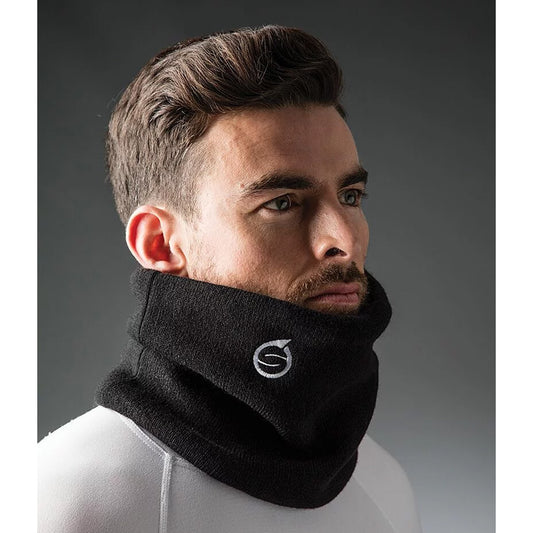 Sunderland Men's Black Thermal Neck Warmer - Soft Stretch Comfort for Cold-Weather Rounds