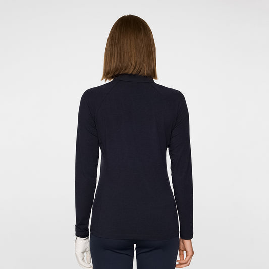 J.Lindeberg Ladies Soft Feel Long Sleeve Polo - Last One Large Only Left