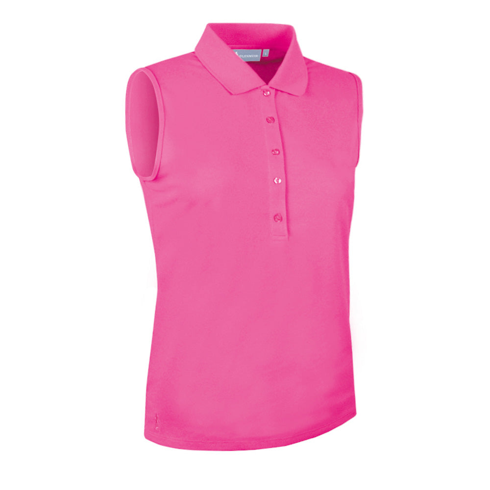 Glenmuir Ladies Sleeveless Pique Knit Polo with Stretch for Confidence & Elegance in Every Round