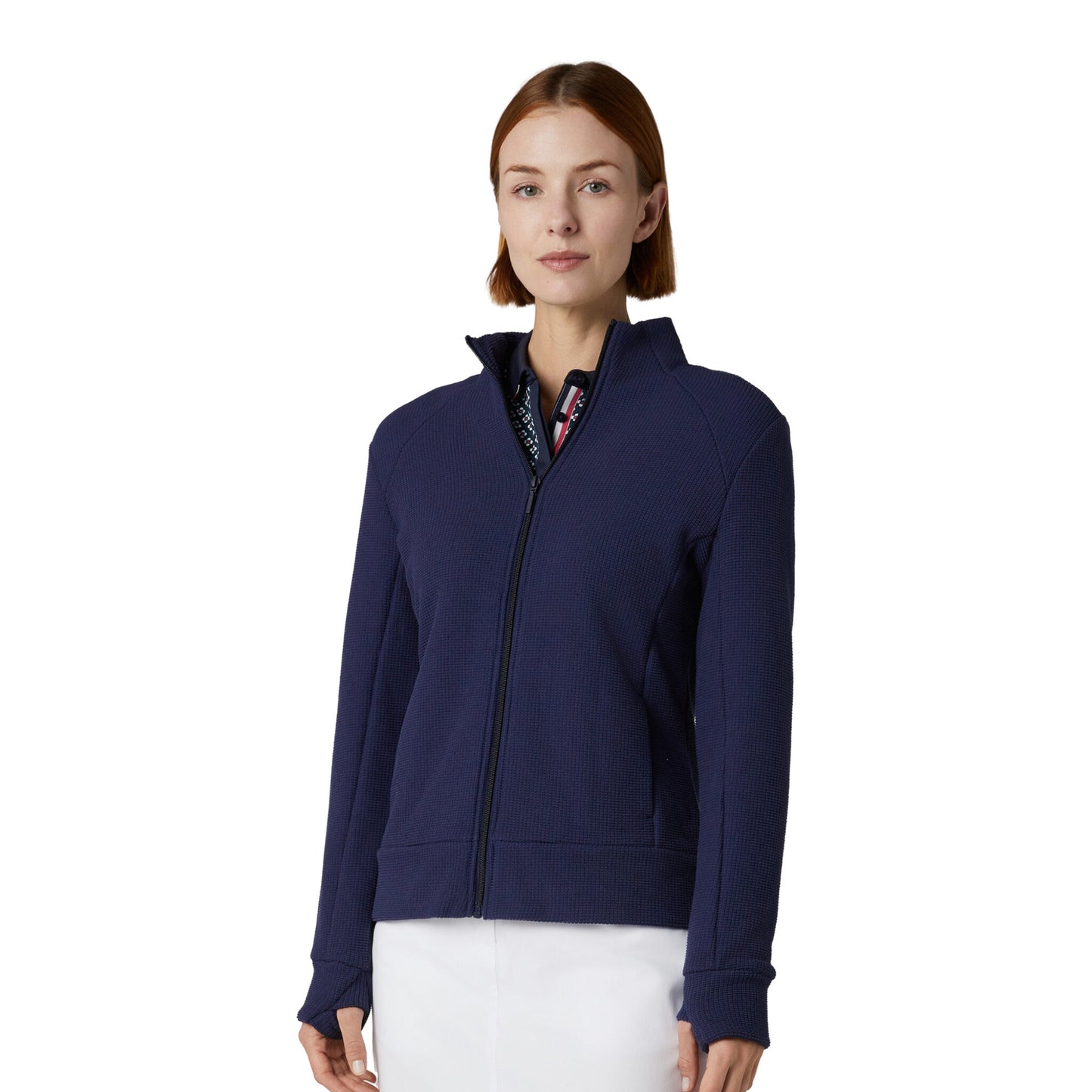 Callaway Ladies Waffle Knit Fleece Jacket in Navy