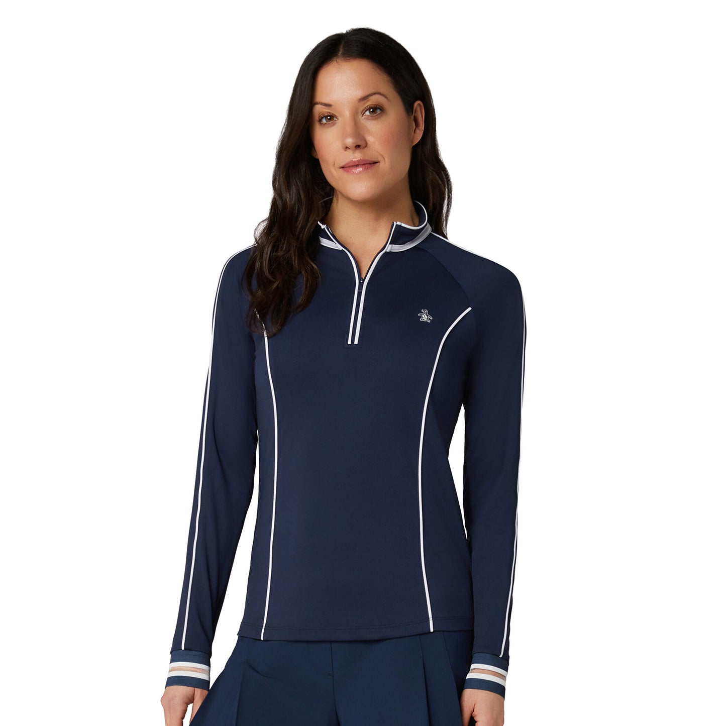 Original Penguin Ladies Long Sleeve Sun Protection Top in Navy