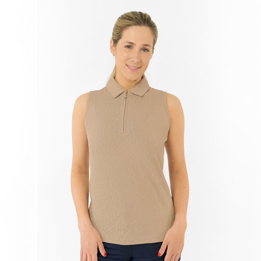 Pure Golf Ladies Textured Sleeveless Polo β Subtle Sophistication Meets Effortless Play