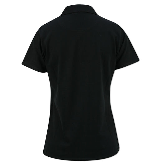 Glenmuir Ladies Black Pique Knit Polo with Soft Cotton Finish - Where Classic Elegance Meets Modern Performance