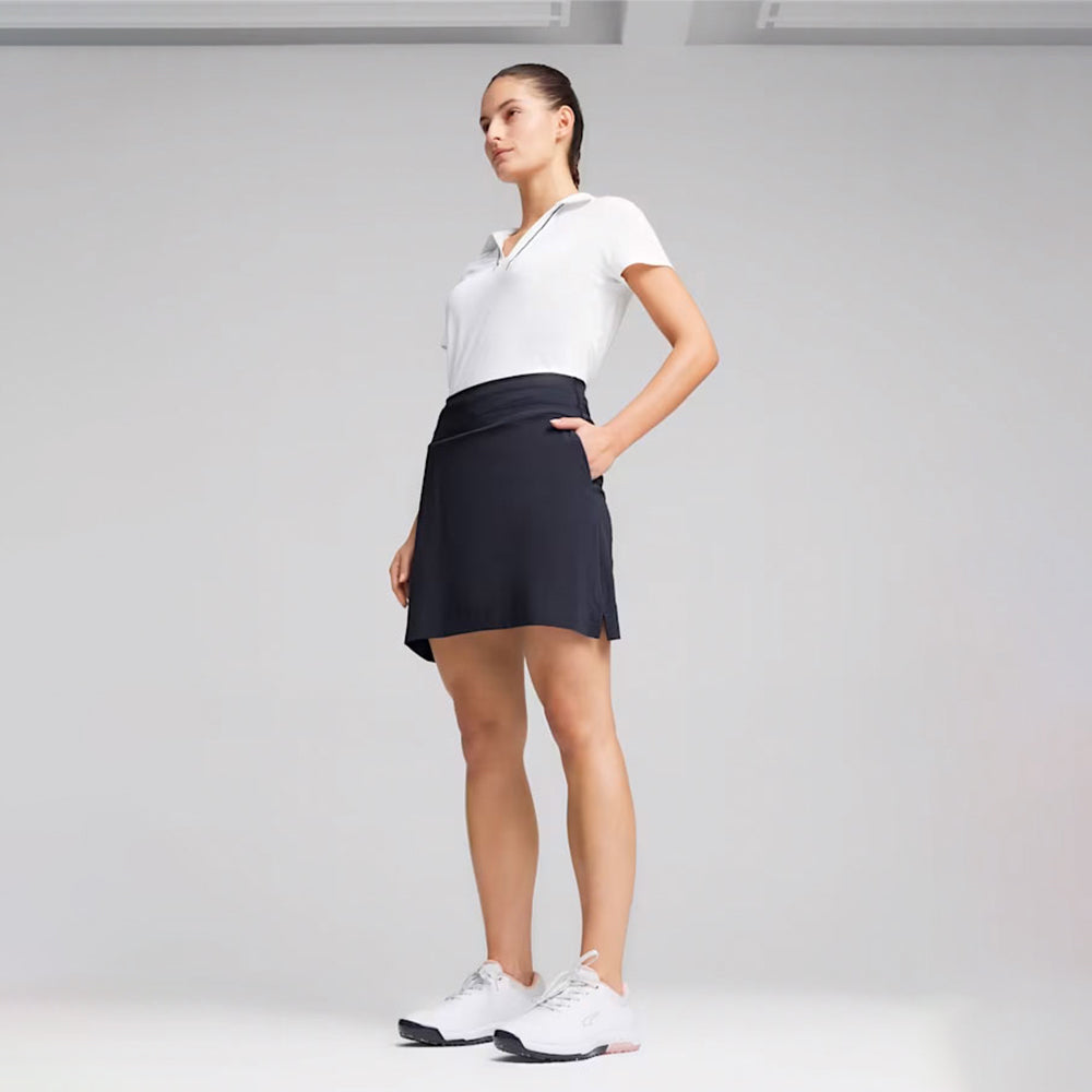 Puma Golf Ladies Short Sleeve Polo with Piped V-neck in White - Last One XL Only Left