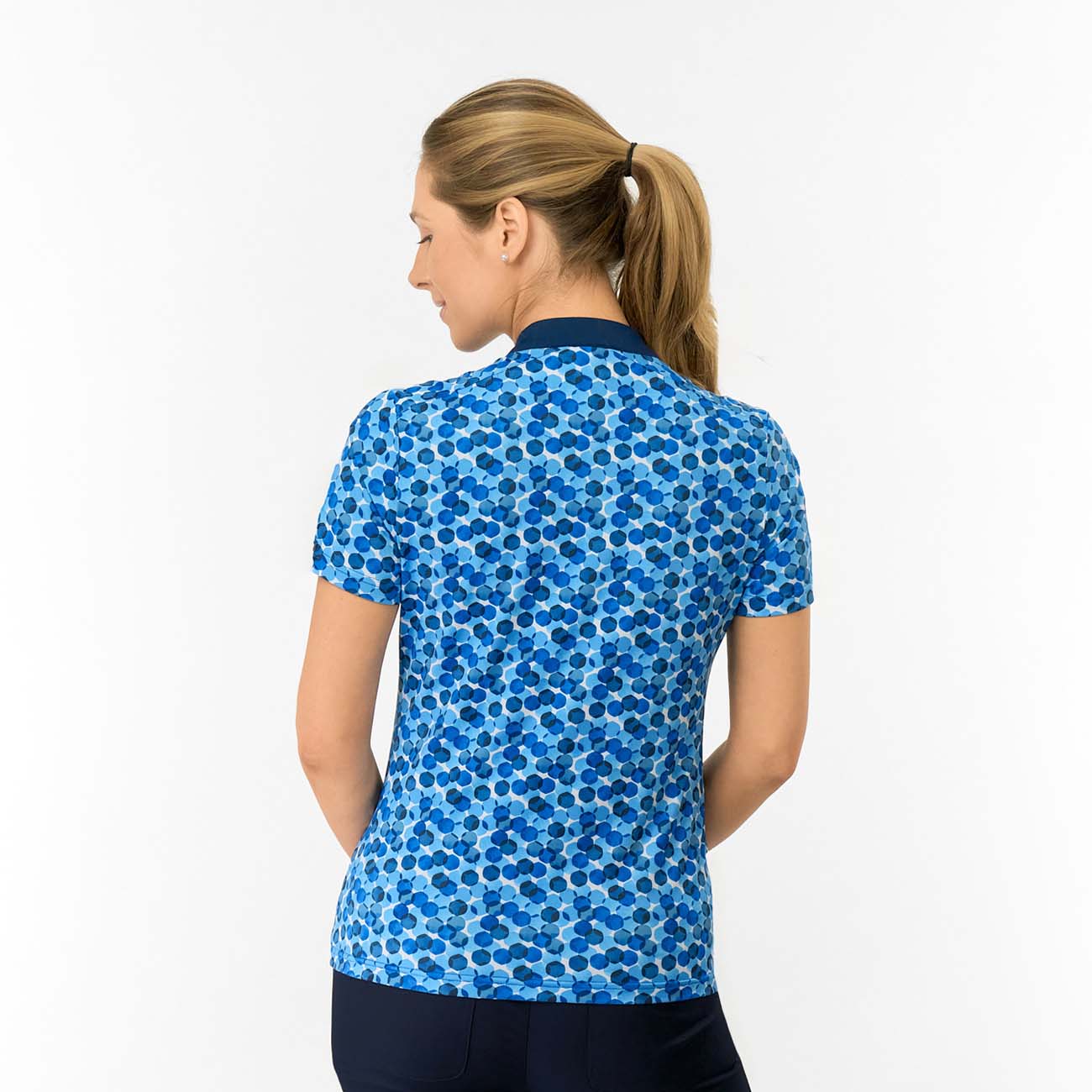 Pure Golf Ladies Short Sleeve Polo with Geometric Dot Design for Modern Feminine Style
