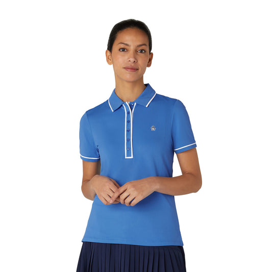 Original Penguin Ladies Short Sleeve Polo with Contrast Piping in Nebulas Blue