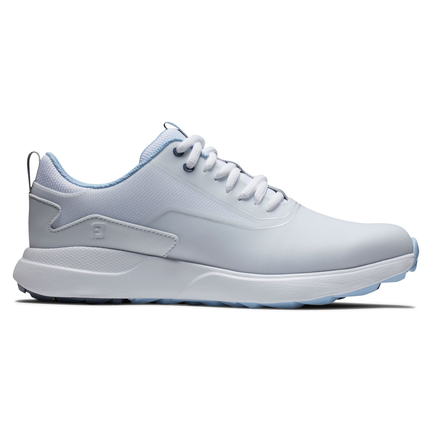 FootJoy Ladies Wide Fit Waterproof Performa Spikeless Golf Shoes in White & Blue