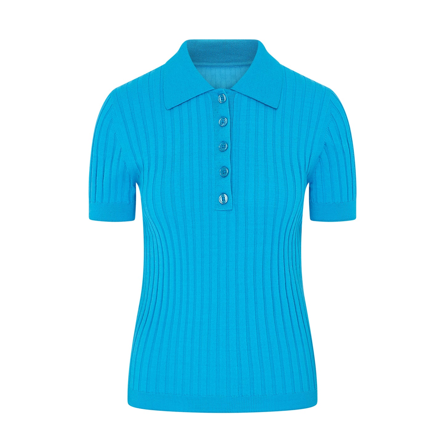 Swing Out Sister Ladies Dazzling Blue Short Sleeve Knitted Top