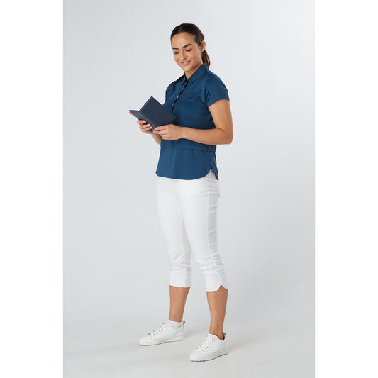 Swing Out Sister Atlantic Blue Cap Sleeve Polo - Last One Small Only Left