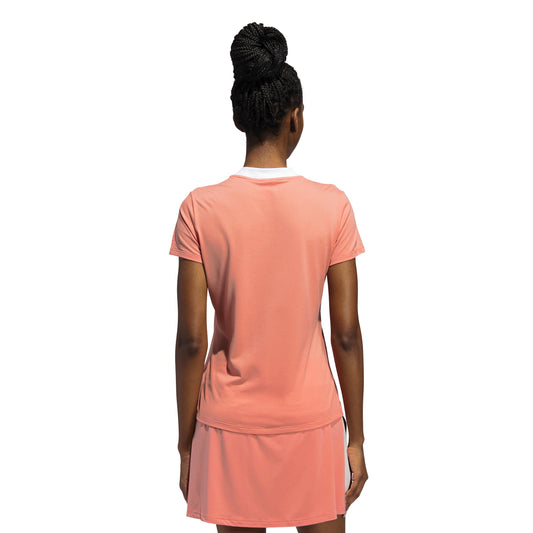 adidas Ladies Short Sleeve V-Neck Golf Top - Last One Small Only Left