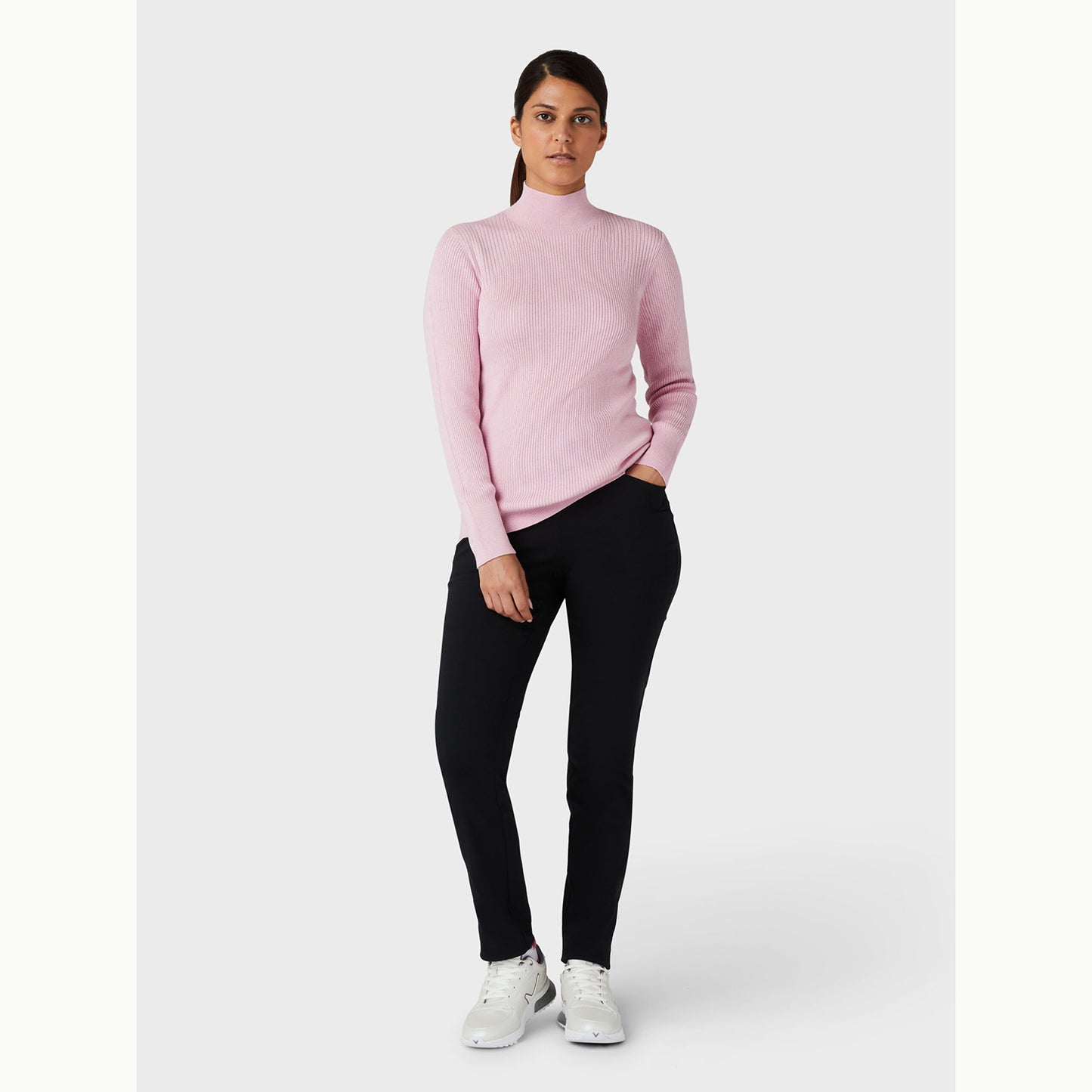 Callaway Ladies High Mock Neck Ribbed Sweater - Last One XXL Only Left