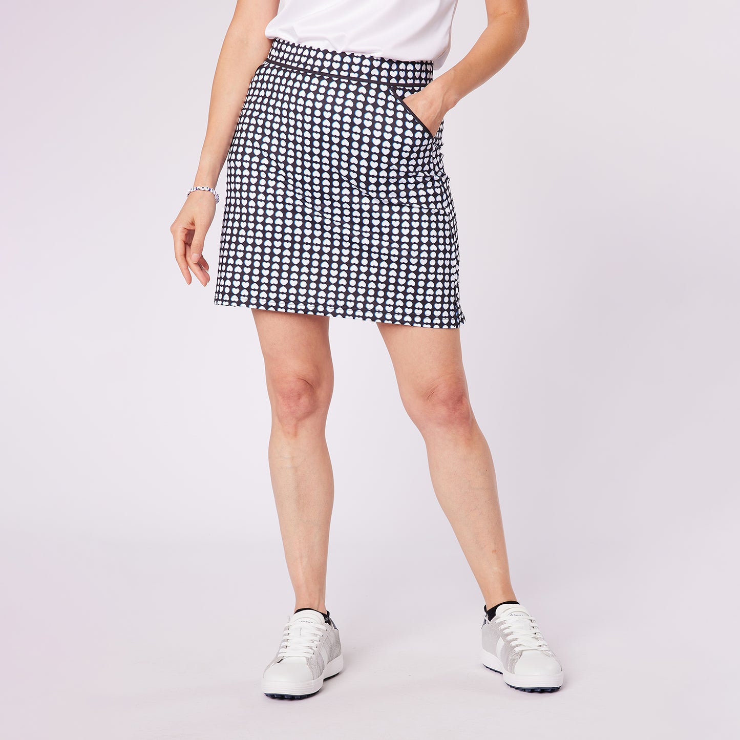 Swing Out Sister Womens Pull-On Skort With Heart Print