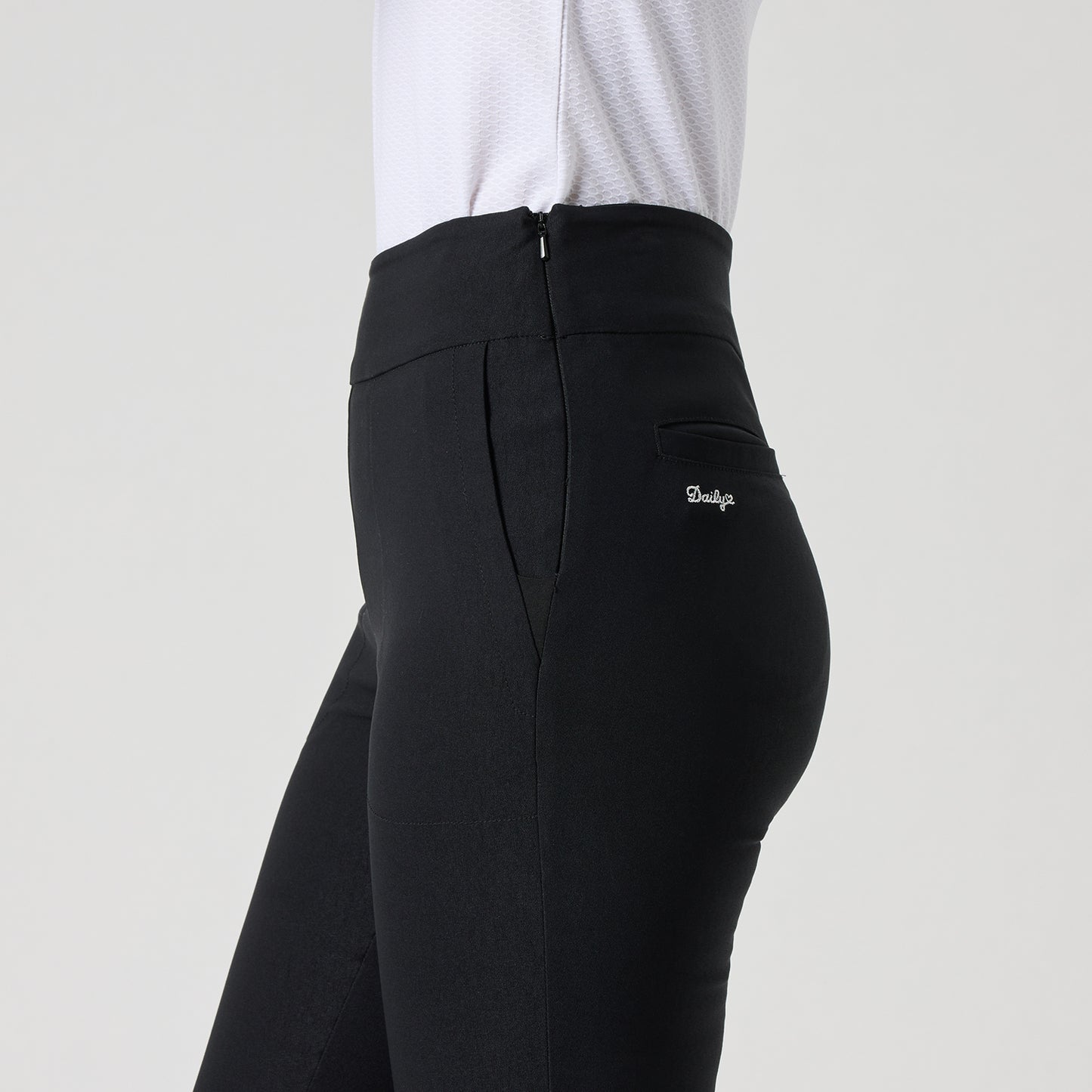 Daily Sports Ladies Pull-On Black High Waist Golf Trousers