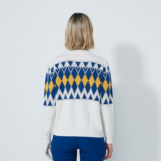 Daily Sports Ladies Argyle Cardigan with Diamond Design - Last One Medium Only Left