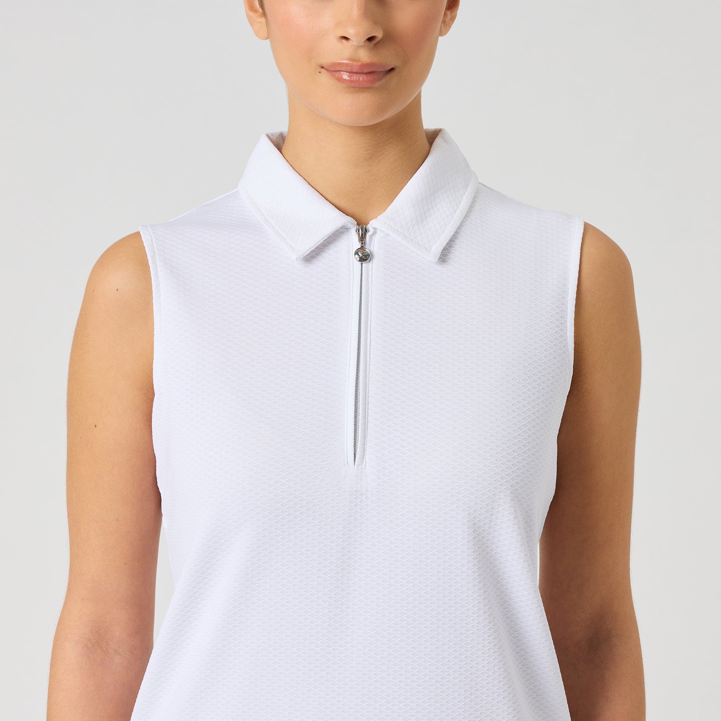Daily Sports Honeycomb Structured Sleeveless Polo Shirt - Classic Style, All-Day Comfort