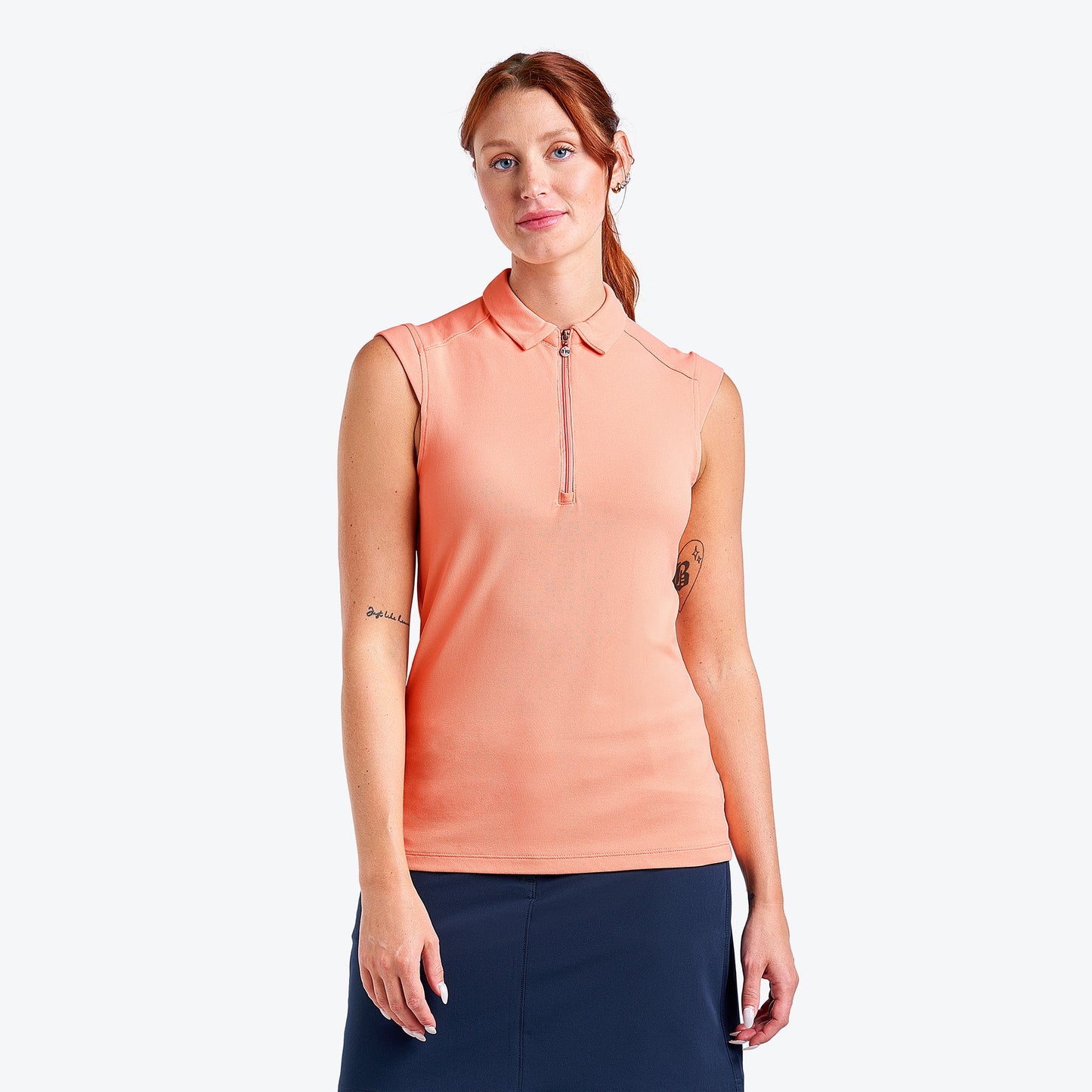 Nivo Ladies Sleeveless Piqué Polo with UPF 50+ in Coral Reef