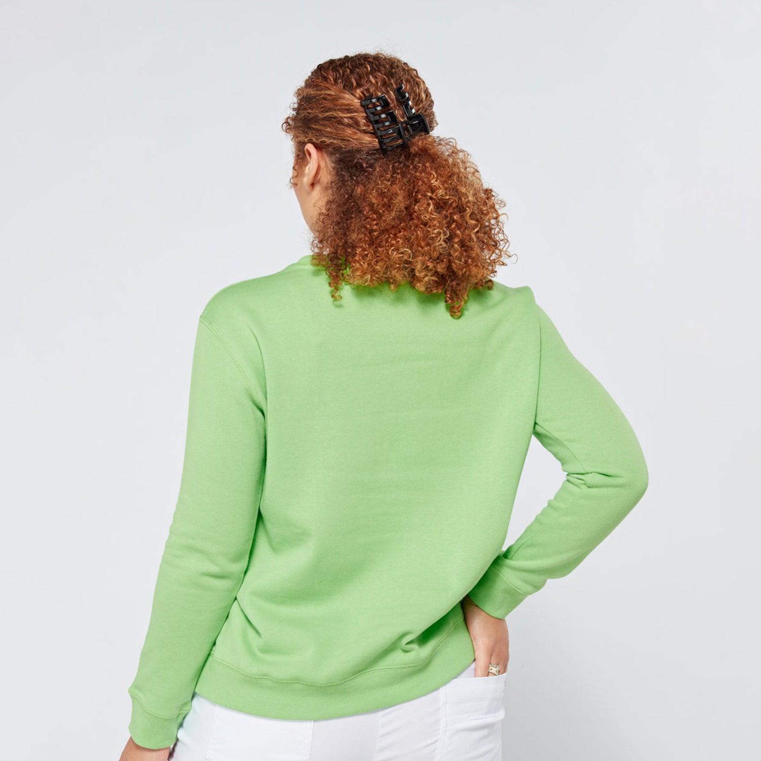 Swing Out Sister Ladies Embossed Golf Sweatshirt in Emerald