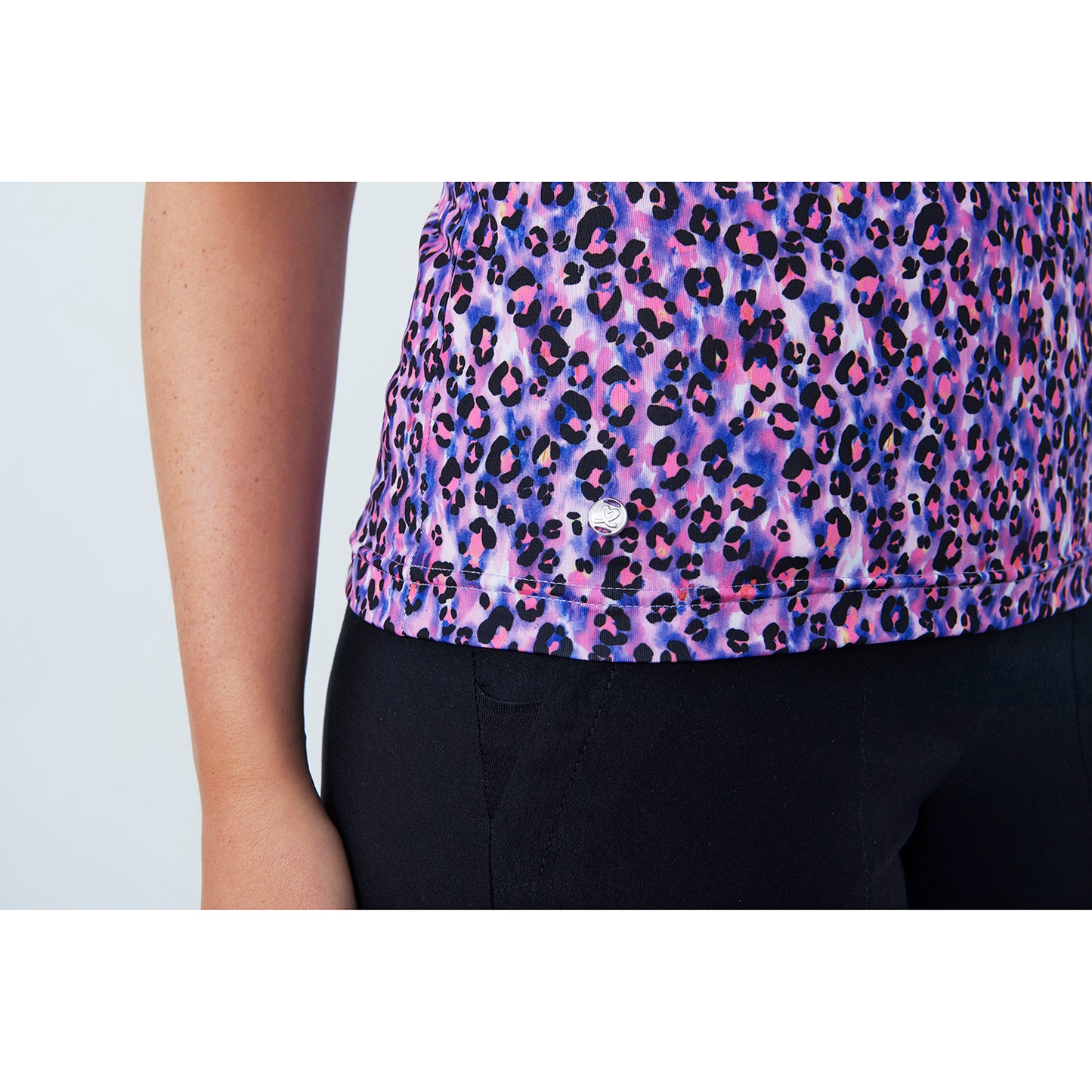 Daily Sports Ladies Short Sleeve Polo Shirt Bright Leopard Print - Last One Small Only Left