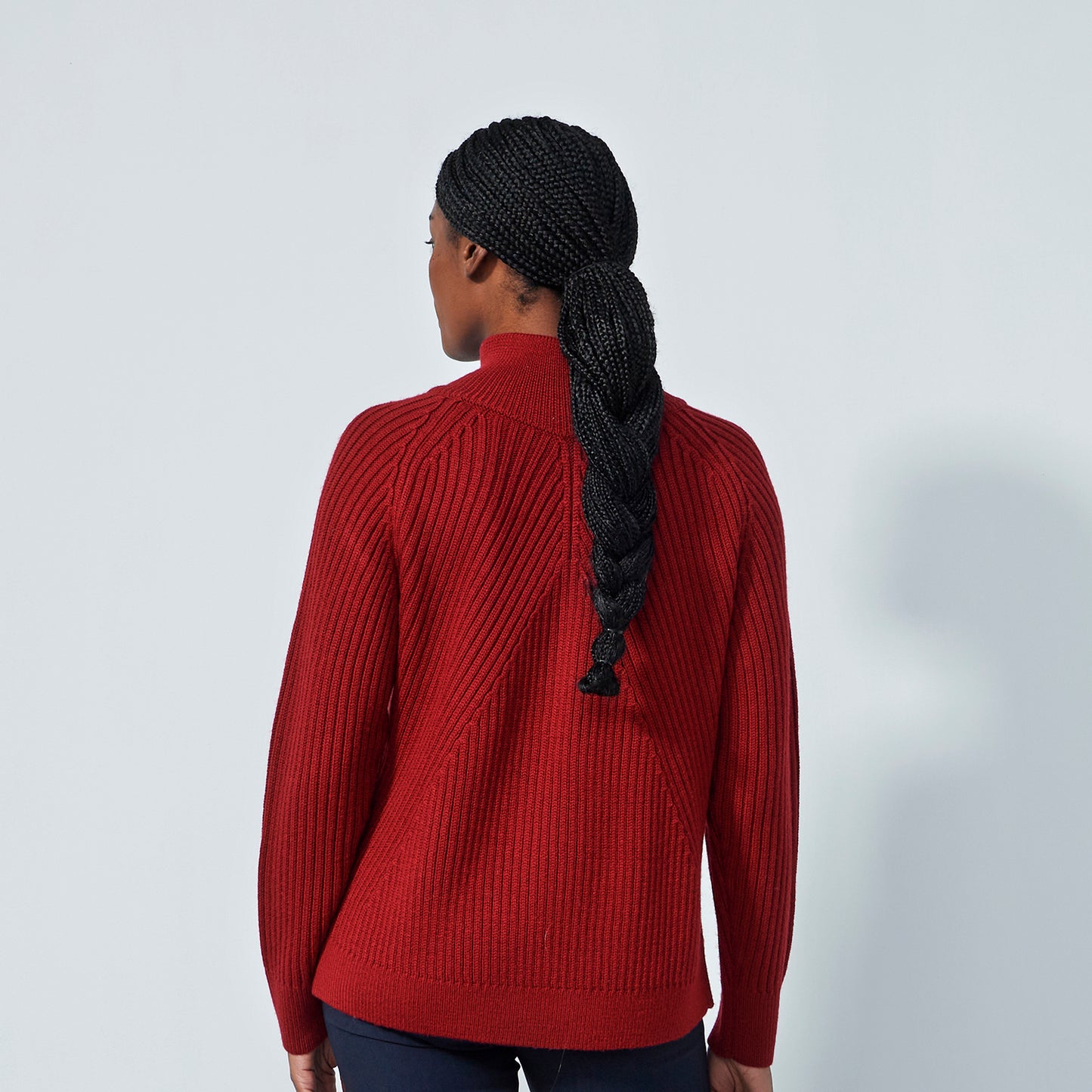 Daily Sports Ladies Ribbed Knit Zip-Neck Sweater - Last One Large Only Left