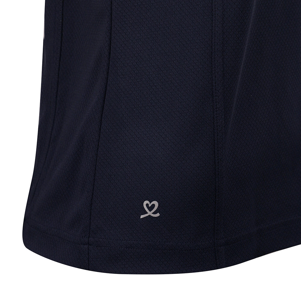 Daily Sports Ladies Cap Sleeve Polo with Zip-Neck in Dark Navy - Last One XS Only Left
