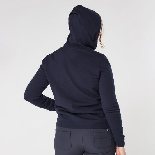 Swing Out Sister Ladies Lined Full Zip Cardigan in Midnight Navy - Last One XL Only Left
