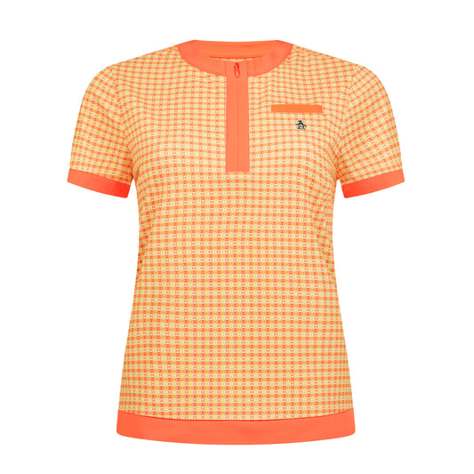 Original Penguin Ladies Bow-Tie Print Short Sleeve Polo - Last One XL Only Left