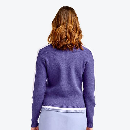 Nivo Ladies Deep Collar Sweater with Contrast Trim - Last One XL Only Left